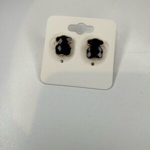Black and Gold Stud Earrings - TOUS USED